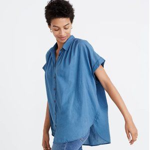 EUC Madewell Central Drapey Shirt in Bright Indigo Sz XXL